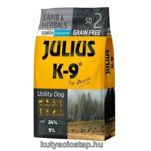 Julius K-9 Grain Free Senior Utility Dog - bárány és gyógynövény 3 kg