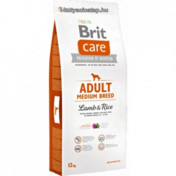 Brit Care Adult Medium Breed  Hypoallergen Bárány-rizs 12kg