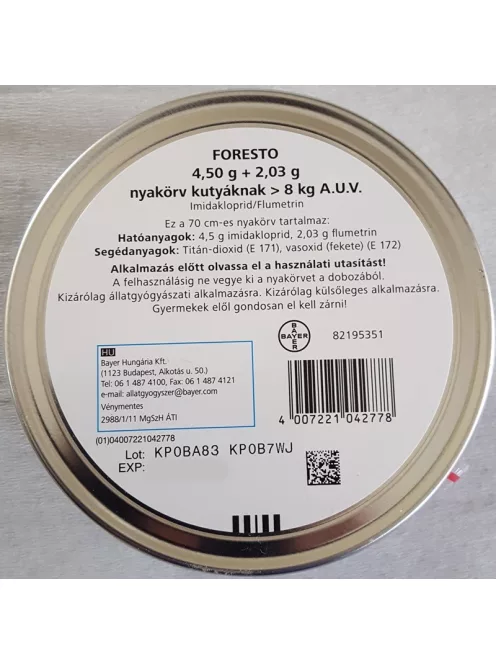Foresto bolhanyakörv kutyáknak 70cm