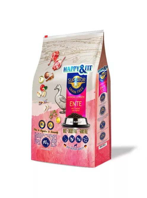 Happy&Fit Superior Grain Free Hypoallergen Kacsa 10 kg