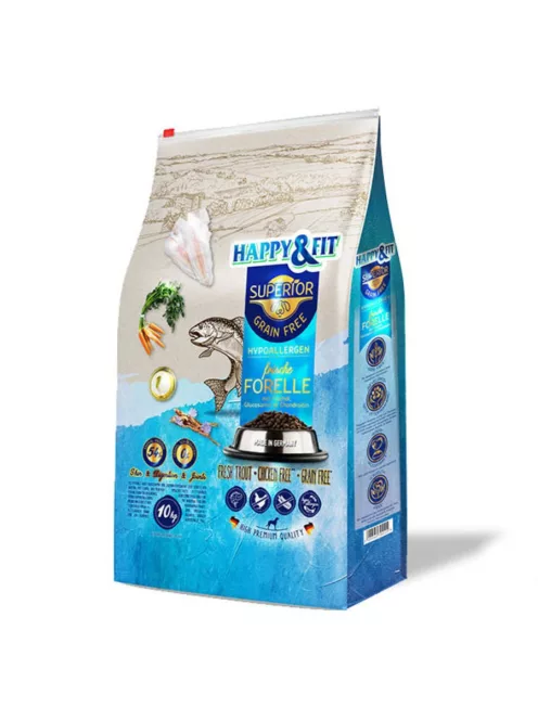 Happy&Fit Superior Grain Free Hipoallergén pisztráng 10 kg